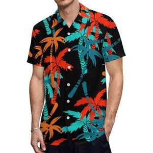 Coconut Tree Casual herenhemden met korte mouwen en zak, zomer, strand, blouse, top, 3XL