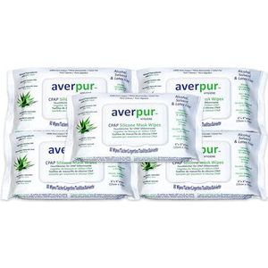 CPAP-reinigingsdoekjes, 5 x 80 averpur ™ maskerdoekjes met aloë vera, 100% puur katoen