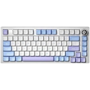 QPSJXN HI75 RGB RGB mechanisch toetsenbord met achtergrondverlichting met metalen basis, hot swappable afdichtingsstructuur, PBT-toetsenbord en hifi-geluid (Creamy Purple-MDA)