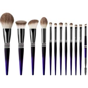 Kwastenset - Professionele Make-up Kwastenset - Blauw - 12 Stuks