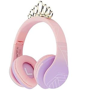 PowerLocus Kinderhoofdtelefoon, bluetooth met volumebegrenzing van 85 dB, opvouwbaar met draagtas, draadloze over-ear kabel met microfoon, micro-SD-modus voor mobiele telefoon, pc, tablet
