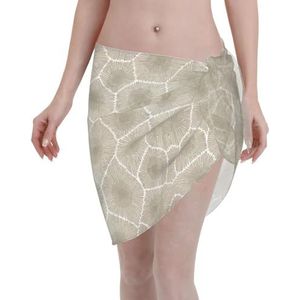 Petoskey Stone Print Elegante Strandwrap, Bikini Cover Up, Badmode Jurk voor Vrouwen, Perfect voor Zwembad en Resort Zwart, Zwart, one size