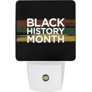 Zwarte Geschiedenis Maand Warm Wit Nachtlampje Plug In Muur Schemering naar Dawn Sensor Lichten Binnenshuis Trappen Hal