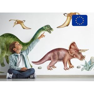 Osomhome Dinosaurus Stegosaurus T-rex Triceratops Spinosaurus Parasaurolophus os3266 Dinosaurus Muurtattoo Dinosaurus (240 x 180 cm) I Muursticker Dinosaurus | Dino Deco Kinderkamer Jongen en Meisje