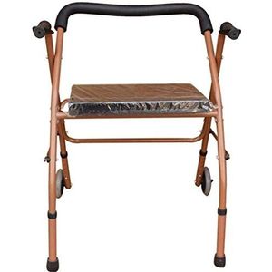 Loophulpmiddel voor ouderen - met zitkatrol - Opvouwbare wandelaar Antislip vierpotige wandelstok - Walker-trolley - 300 pond