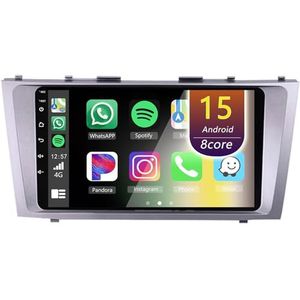 Android Radio voor Toyota Camry 2007-2011, 9 inch Touchscreen Autoradio met Wireless CarPlay Android Auto Bluetooth WIFI(8Core(6+128GB))