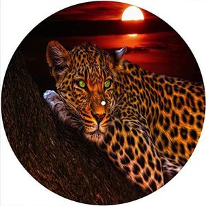 Slipmats Slipmat vilt voor elke 12"" LP DJ vinyl draaitafel platenspeler aangepaste afbeelding - Sunset Leopard