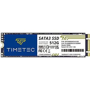 Timetec 512 GB SSD 3D NAND TLC SATA III 6 Gb/s M.2 2280 NGFF 256 TBW Leessnelheid Tot 550 MB/s SLC Cache Prestatieverbetering Interne Solid State-schijf voor pc Computer Laptop en desktop