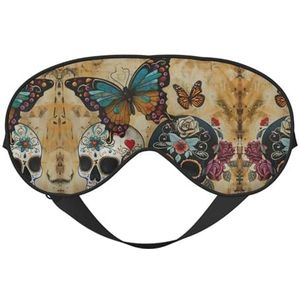 Sugar Skulls Butterfly Eye Mask Unisex Zero Eye Pressure Oogmasker Zachte Oogschaduw Cover voor op reis
