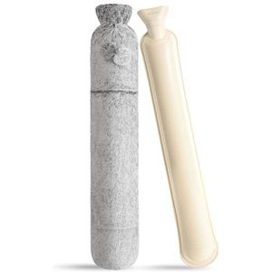 Lange warmwaterkruik met zachte overtrek (grijs)