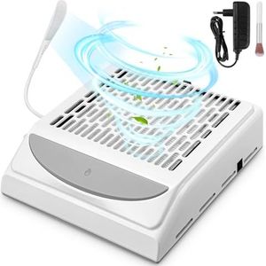 Yulado Stofafzuiging voor nagels, 100 W,5000 tpm, nagelstofzuiger, wit, professioneel huishouden en stofafzuiging, nagelstudio