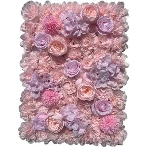 MSEURO Kunstmatige rozenmuur Borduurwerk Bloemenrijen Bruiloftsbenodigdheden Zijden bloemendecoratie Bruiloftsstudio Afbeelding Achtergrondmuur Lucky(Light Powder)