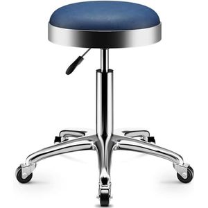 WYUYIWH Ronde rolkruk met tanden, in hoogte verstelbare draaistoel, zware hydraulische kruk met wielen, draaibare schoonheidssalon kruk voor keukenbar, tattoo-massage