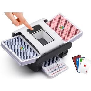 OUFUYU Automatische kaartenmixer, elektrische speelkaartenroerder voor 1-2 decks, automatische en handmatige modus, oplaadbaar, geluidsarm voor poker, uno, blackjack, Skip-Bo, fase 10, Texas Hold'em