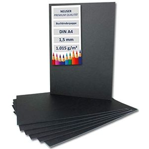 NEUSER PAPIER 40 x boekbinderskarton, DIN A4, zwart, dikte: 1,5 mm, gewicht: 1015 g/m².