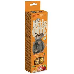 Little One Sticks voor hamsters, ratten, muizen en gerbils met vruchten en noten in doos, 4-pack (4 x 120 g)