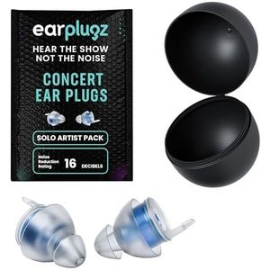 Plugz Lichtgewicht blauwe concertoordopjes - onzichtbaar, gemakkelijk te dragen, beste oordopjes voor concerten, luide muziek, de hele dag comfortabele oordopjes voor ruisonderdrukking tot 22 dB, één