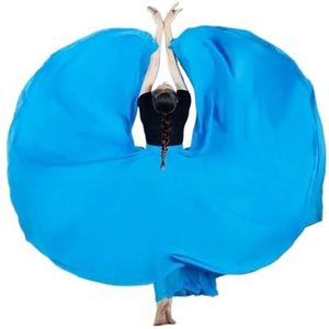 Flamencorok for vrouwen, 720 graden, volle cirkelvormige swingrok, Spaans danskostuum, volwassen, vloeiende, geplooide gelaagde rok for optredens, Halloweenfeest, rode krijtthema-outfit(Blue2_M)