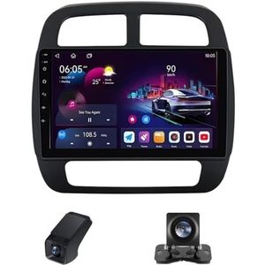 Autoradio 2 Din Bluetooth met Carplay en Android Auto,geldt voor Renault Kwid 2015-2019 10 inch met touchscreen stereo auto ondersteunt RDS/FM/AM/FM/DSP/WIFI/GPS Achteruitrijcamera(NF-7)