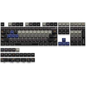 QPSJXN 127 Toetsen Laag Profiel Double Shot Keycap Set Groene Witte Toetsenborden (Valorant Gray)