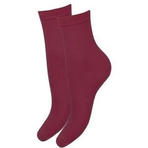 Miena kousen voor vrouwen, katoenen pop-sokken, naadloze en ademende damessokken, zachte, niet-compressieve enkelkousen voor dagelijks comfort, stijlvol, minimalistisch design, bordeaux, One size
