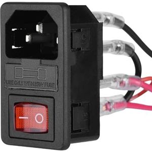 KSTE Power Switch, U-type plug 15 A 220 V/110 V Power Supply Switch/stekkermodule met een zekering voor de 3D-printer