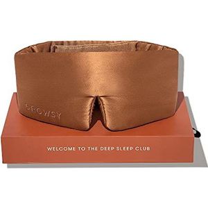 DROWSY Zijden slaapmasker met zachte bekleding voor luxe slaap in totale duisternis (Pumpkin Spice)
