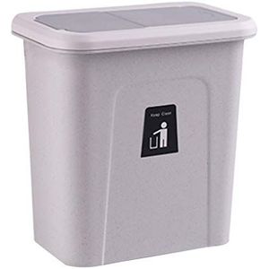 Vuilnisbakken voor binnen Kleine Desktop Trash Can Keuken Badkamer Trash Can Folding Cover (grijs) Vuilnisbak voor binnen(Light grey)