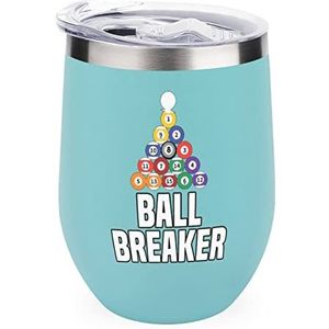 Grappige Biljart Ball Breaker Geïsoleerde Tumbler met Deksel Leuke Roestvrij Staal Koffie Mok Duurzame Thee Cup Reismok Groene Stijl