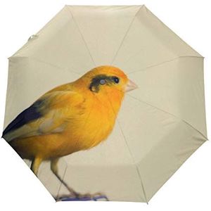 Gele Kawaii vogel paraplu automatisch open te zetten UV-bescherming zakparaplu winddichte paraplu kleine lichte paraplu compacte paraplu voor jongens meisjes reizen strand vrouwen