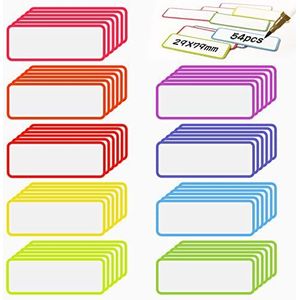 Teklemon 54 Stuks Flexibele Magnetische Labels Stickers, 2,9 x 7,9 cm Kleine Witte Bordmagneetstrips Naamplaatjes, Whiteboard Magnetische Notities Voor Thuis, Kantoor En Klaslokaal
