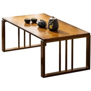 INEOUT Japanse vloertafel, lage tafel om op de vloer te zitten, opvouwbare bamboe salontafel, draagbare Japanse vloertafel, opvouwbare lage eettafel