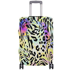 My Daily Kleurrijke Luipaardprint Bagage Cover Past 18-32 Inch Koffer Spandex Travel Protector, Meerkleurig, Large Cover(Fit 26-28 inch luggage)