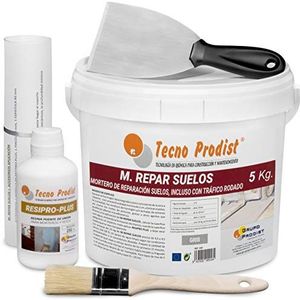 M-REPAIR FLOORS door Tecno Prodist (5 Kg + Kit) Beton- of cementvloerreparatiemortel, zelfs met wegverkeer (berijdbaar voor voertuigen in 2 uur) + Accessoires, toepassing en instructies