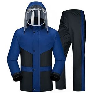 Regenjas，Waterdicht Jasje，Motorfiets Regenkleding Waterdichte regenjas, regenpak for mannen/vrouwen, winddichte waterdichte ademende regenjas en broekpak, lichtgewicht regenjas(Blue,L)