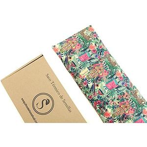 Thermozak voor de magnetron met lavendel, oranjebloesem of rozemarijn voor het aanbrengen van natuurlijke droogwarmte van 100% Indiaas katoen (lavendel, M (50 x 15 x 2 cm met overtrek))