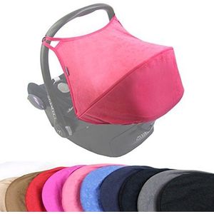 Bambiniwelt Zonnekap UV50+ voor Maxi-Cosi Cabriofix, zonnedak babyschaal, autostoel VELOUR (roze VELOUR) XX