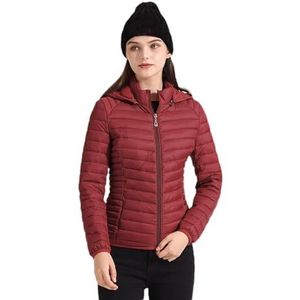 Niiyyjj Winter Parka Ultralight Gewatteerde Puffer Jacket Voor Vrouwen Jas Met Capuchon Warm Lichtgewicht Uitloper, Rood, XL