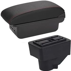 Armleuning Opbergbox Auto Opbergvak Voor Ford Voor Fiesta Armsteun Auto Opbergdoos Voor Ford Voor Fiesta 3 Auto Armsteun Doos 2011-2018 Accessoires Pu Leer Eenvoudige Installatie (Color : B Black re