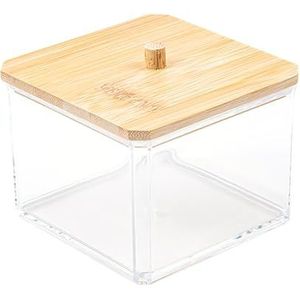 Greyoe wattenschijfhouder, acryl katoenen knophouder met deksel, voor wattenstaafje, tandenstoker make-up sponzen