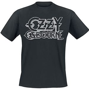 Ozzy Osbourne Vintage Logo T-shirt zwart M 100% katoen Band merch, Bands