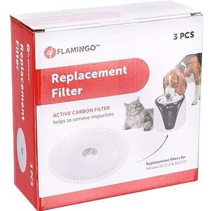 Flamingo Pet Products - 3 vervangingsfilters voor Fountain Sensor Adriana, zwart, voor katten en honden
