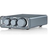 Nobsound Mini 2-kanaals versterker, receiver, 100W ×2, Hi-Fi klasse D, digitale powerversterker, TPA3116, stereo-versterker met treble & bass control, voor luidsprekers thuis (met 19V-voeding)