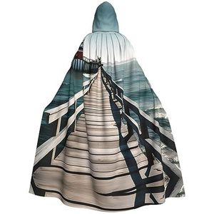 SSIMOO Coastal Pier Adult Hooded Cloak, Vreselijke Ghost Party Mantel, Geschikt voor Halloween en themafeesten