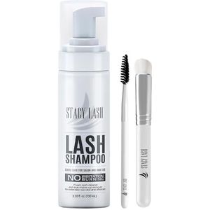 Stacy Lash Wimperextension shampoo + borstel, 100 ml, ooglid schuimreiniger, wassen voor extensies en natuurlijke wimpers, veilige make-up remover, benodigdheden voor professioneel en zelfgebruik