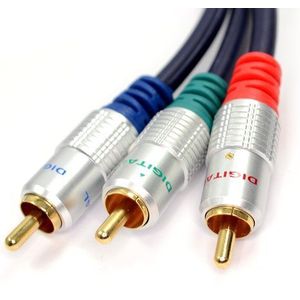 kenable Pure OFC SHIELDED Component Video RGB YUV Kabel 3 RCA Phonos 2m [2 meter]