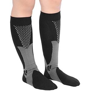 Compressiekousen, heren Compressiekousen, antislip sokken Duurzame sokken Dames compressiesokken voor kantoormedewerkers Atleten(L/XL-black, L/XL)