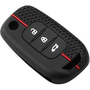 Autosleutelhangerafdekking Siliconen Autosleutelring Case Cover Houder Shell Houder Beschermer Voor Megane Voor Logan 2 Voor Stepway Voor Sandero Voor Twingo Sleutel Shell(3 Button)