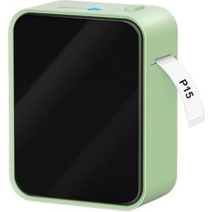 Thermisch Printer Mini Label Printer P15 Met 3PK Label Sticker 12 * 40mm Draadloze Bluetooth Etikettering Machine Lijm Draagbare Thermische Printer Duidelijk Snel(Green Set 1)