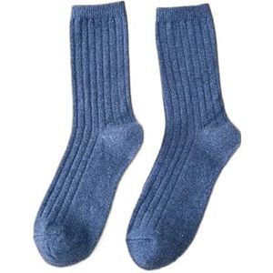 YIJIANUO Thicken Warm Merino Wol Klassieke Effen Kleuren Rib Sokken Vrouwen Losse Crew Mode Japanse Korea Sok Winter, 24, Eén maat